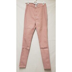 Swank A Posh Womens Super Stretch Skinny Jeans Blush Pink High Waist Sz M NWOT